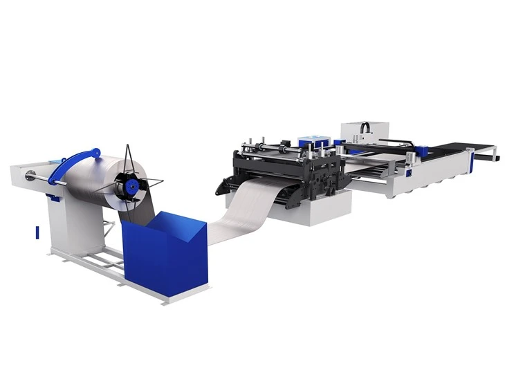 High Efficiency Metal Coil Fed Laser Cutting Machine With Rolling Table And Auto Unloading
