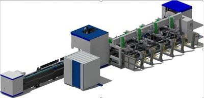 โหลดอัตโนมัติและขนออกเครื่องตัดไฟเบอร์เลเซอร์ท่อท่อซีเอ็นซี